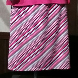 Hot Pink & White Stripe Skirt by George Size XL